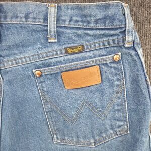 Wrangler Mens Jeans 34x31 Blue Cotton Denim Straight Western Workwear Rodeo